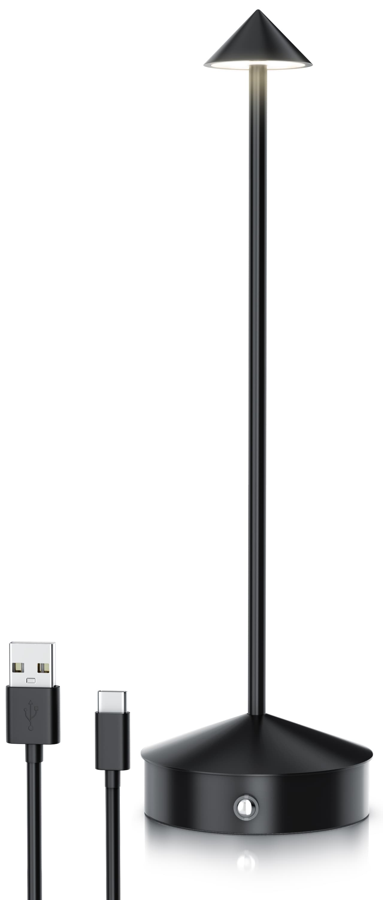 Bearware LED Tischleuchte kabellos, stufenlos dimmbar, 3 Lichtfarben, Akku 3600 mAh, Touch, Dimmfunktion, Ein-/Ausschalter, Farbwechsel 