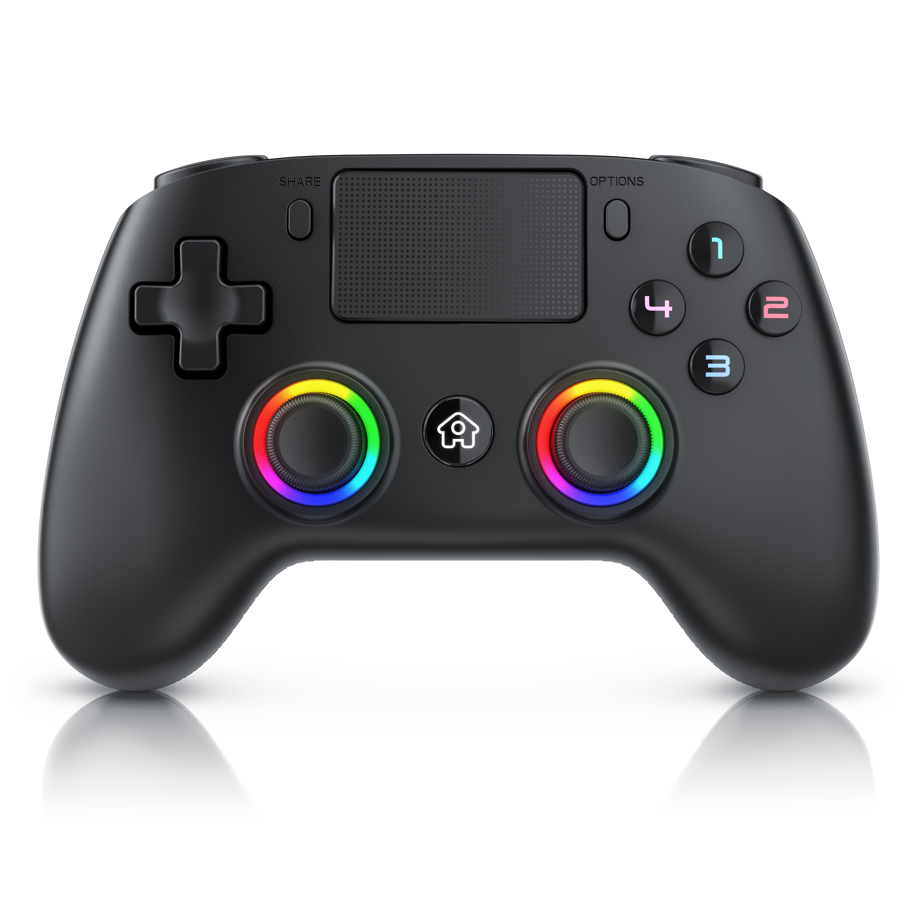 CSL Wireless Gamepad f&uuml;r PS4 & PC, Dual Vibration, Touchpad, 3,5 mm Klinke PlayStation 4-Controller (Spar-Set, 4 St., f&uuml;r Playstation 4 Pro / Slim 