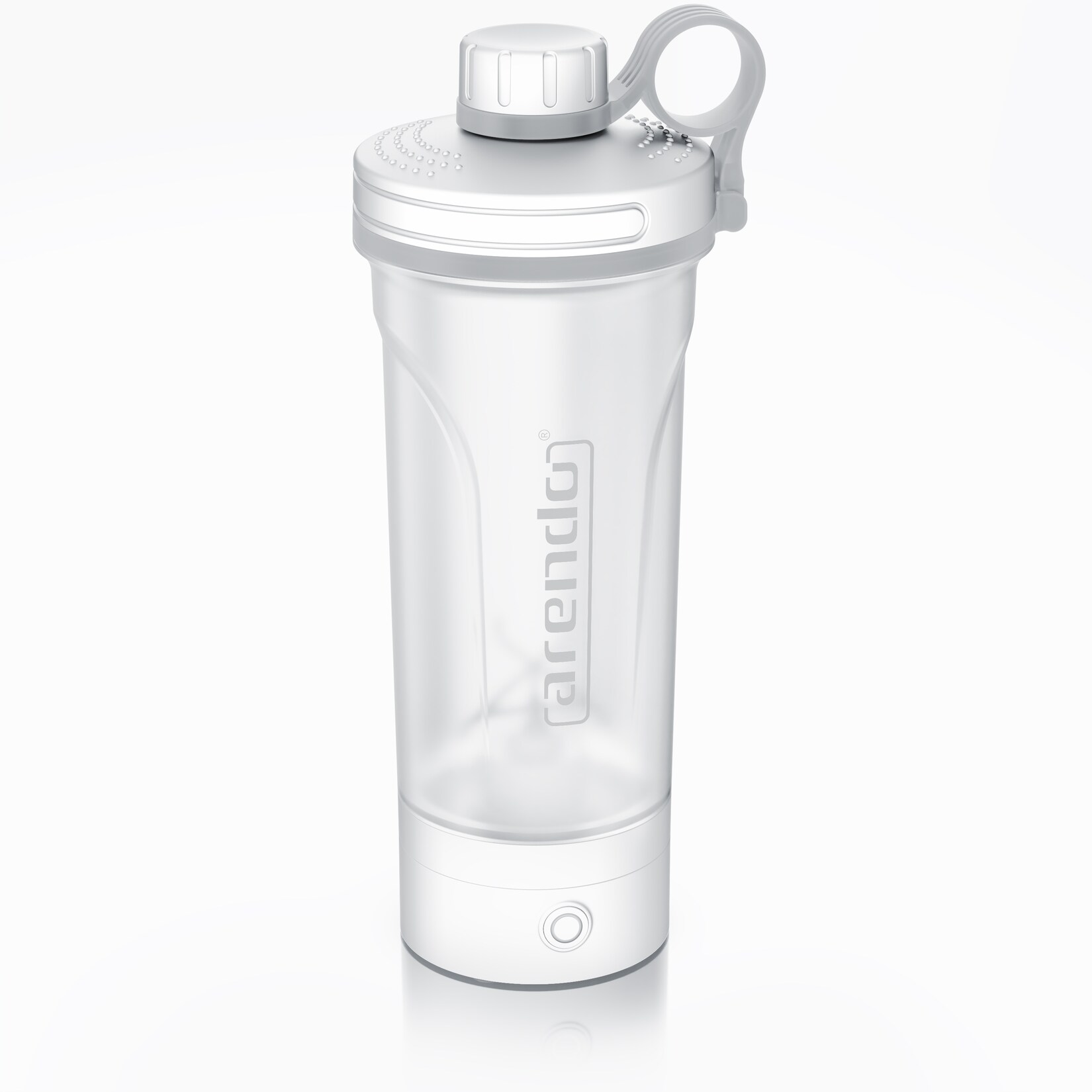 Arendo elektrischer Protein-Shaker, 700 ml, USB-C, 750-mAh-Akku, BPA-freier Mixbecher mit Tragegriff und Schraubdeckel, weiß