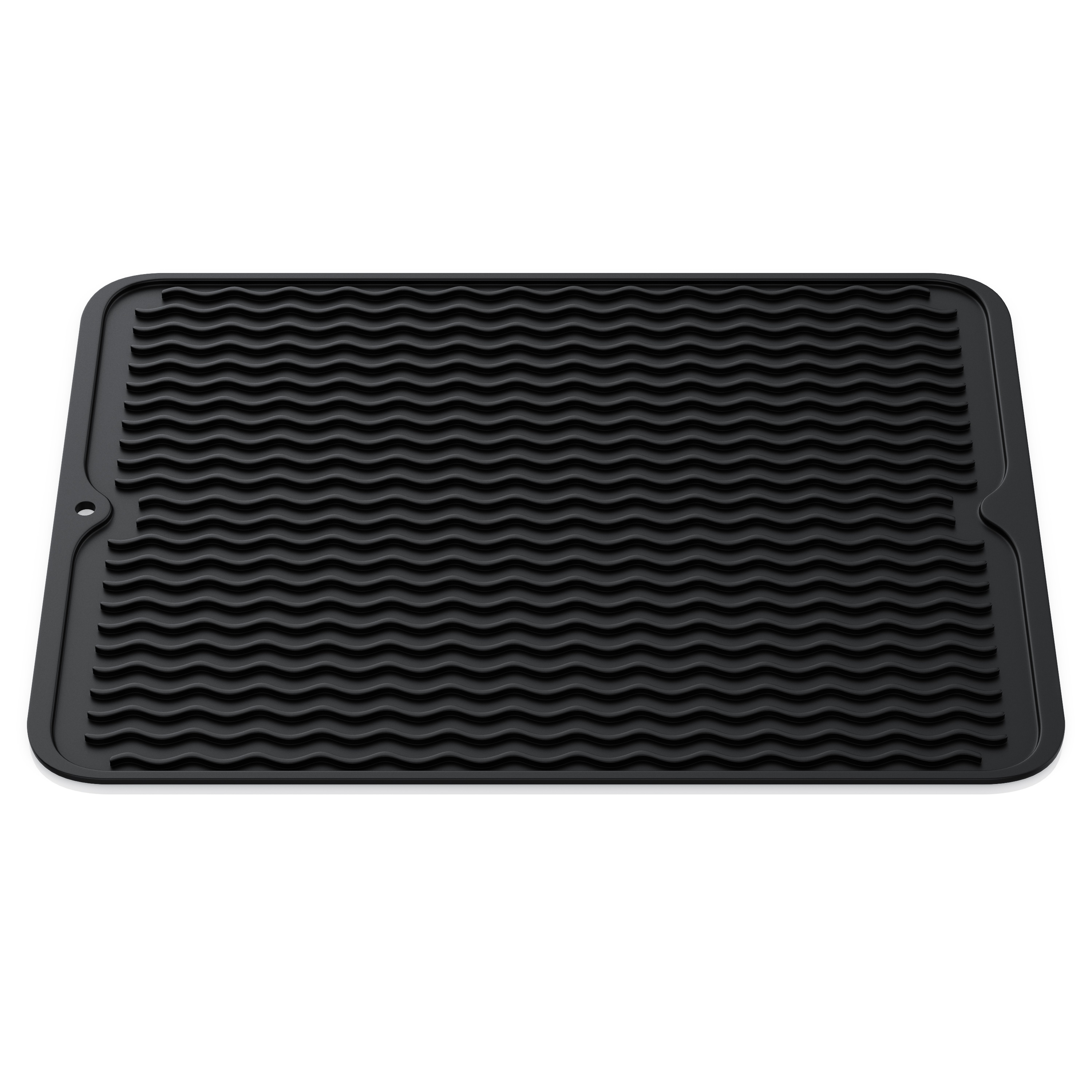 Arendo Abtropfmatte TPR, rutschhemmend, sp&uuml;lmaschinengeeignet, 40x30cm, Wellendesign, schimmelresistent, sto&szlig;d&auml;mpfung, flexibel, absorbierend, antirutsch 