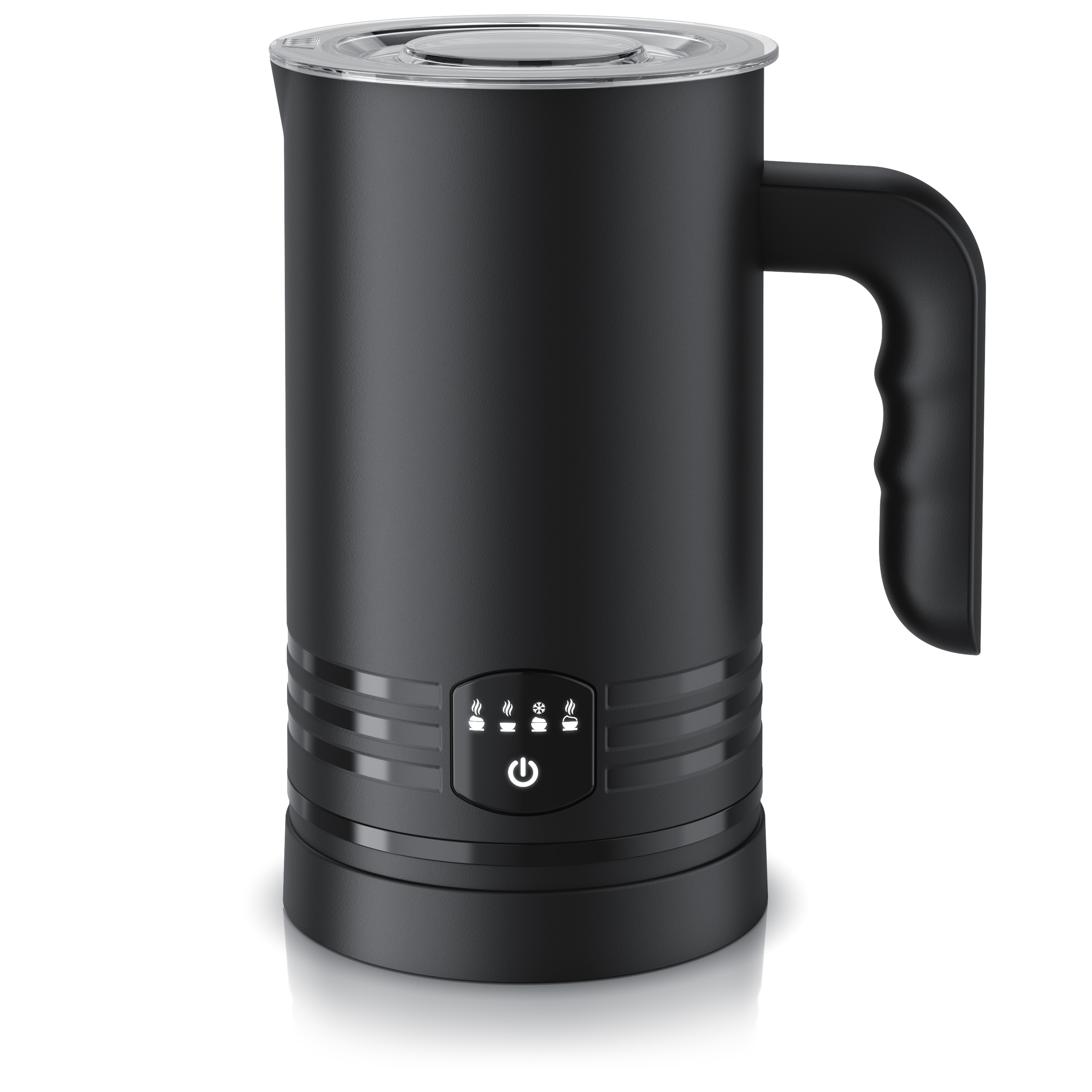 Arendo Milchaufsch&auml;umer mit 4 Programmen, 400 W, f&uuml;r warmen und kalten Schaum, Doppelwandgeh&auml;use und Abschaltautomatik, schwarz 