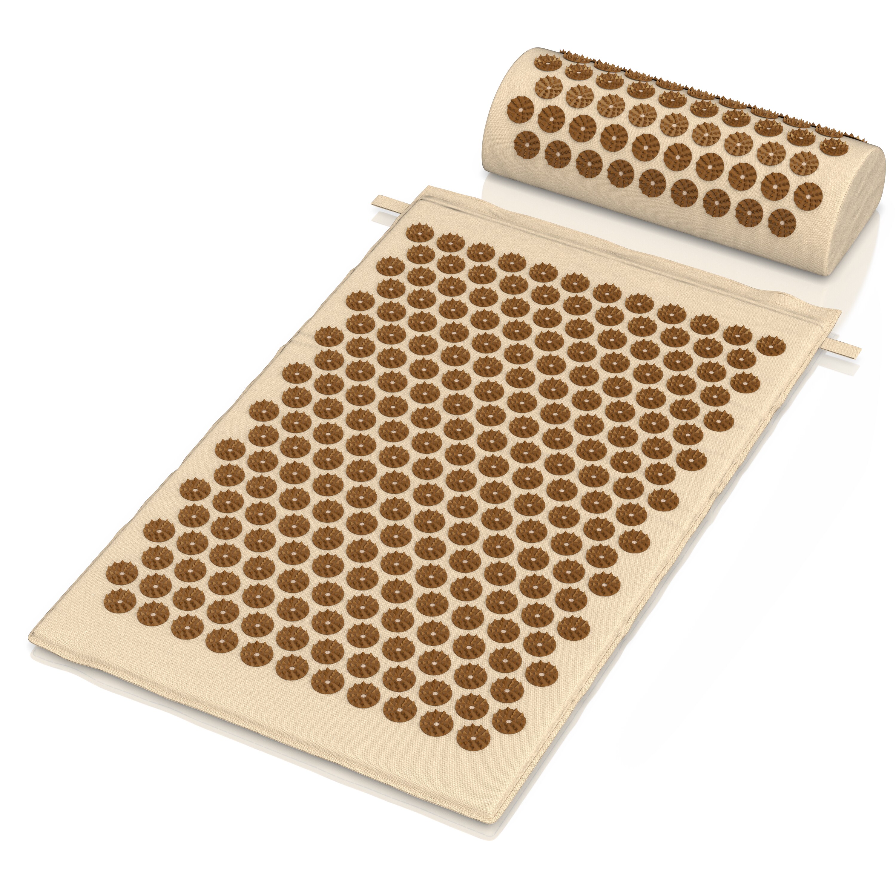 MyBeo Akupressurmatte Set aus Nadelmatte und Nackenkissen, Kokosfaserf&uuml;llung, mit Tasche (Set, 3-St), 68x42 cm, Baumwolle, Kissen 37x15x10 cm, Yantramatte, Kunststoffnadeln 