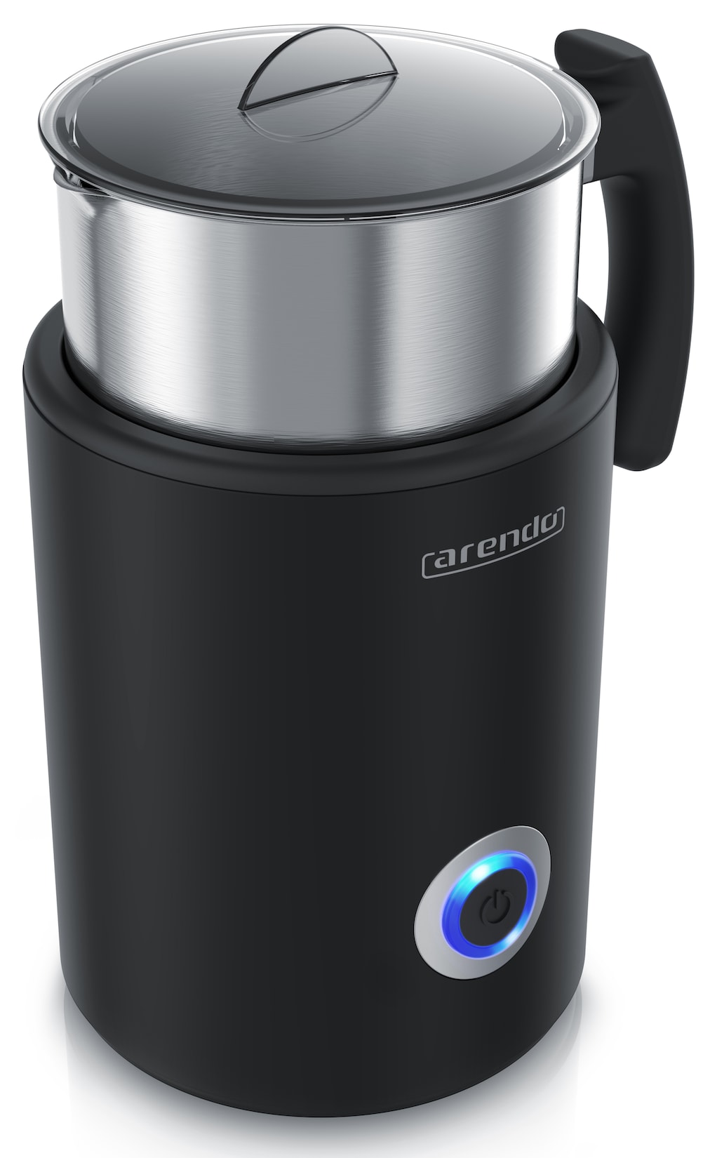 Arendo Induktions-Milchaufschäumer, 500 W, für warmen und kalten Milchschaum, Edelstahlbehälter mit Messskala und Cool-Touch-Griff