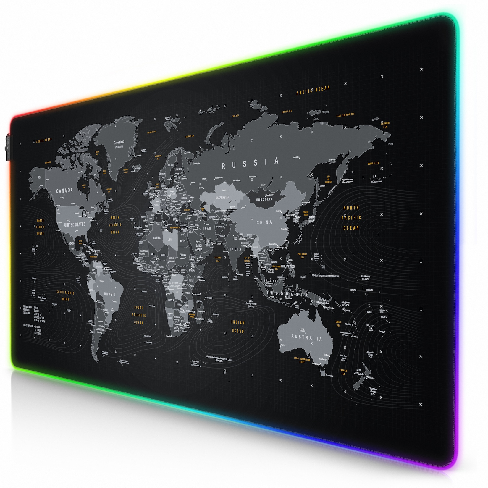 Titanwolf Gaming Mauspad RGB Mousepad 1200 x 600 x 3 mm, Multi Color LED XXXL Tischunterlage, rutschfest, abwaschbar, Geschwindigkeit & …