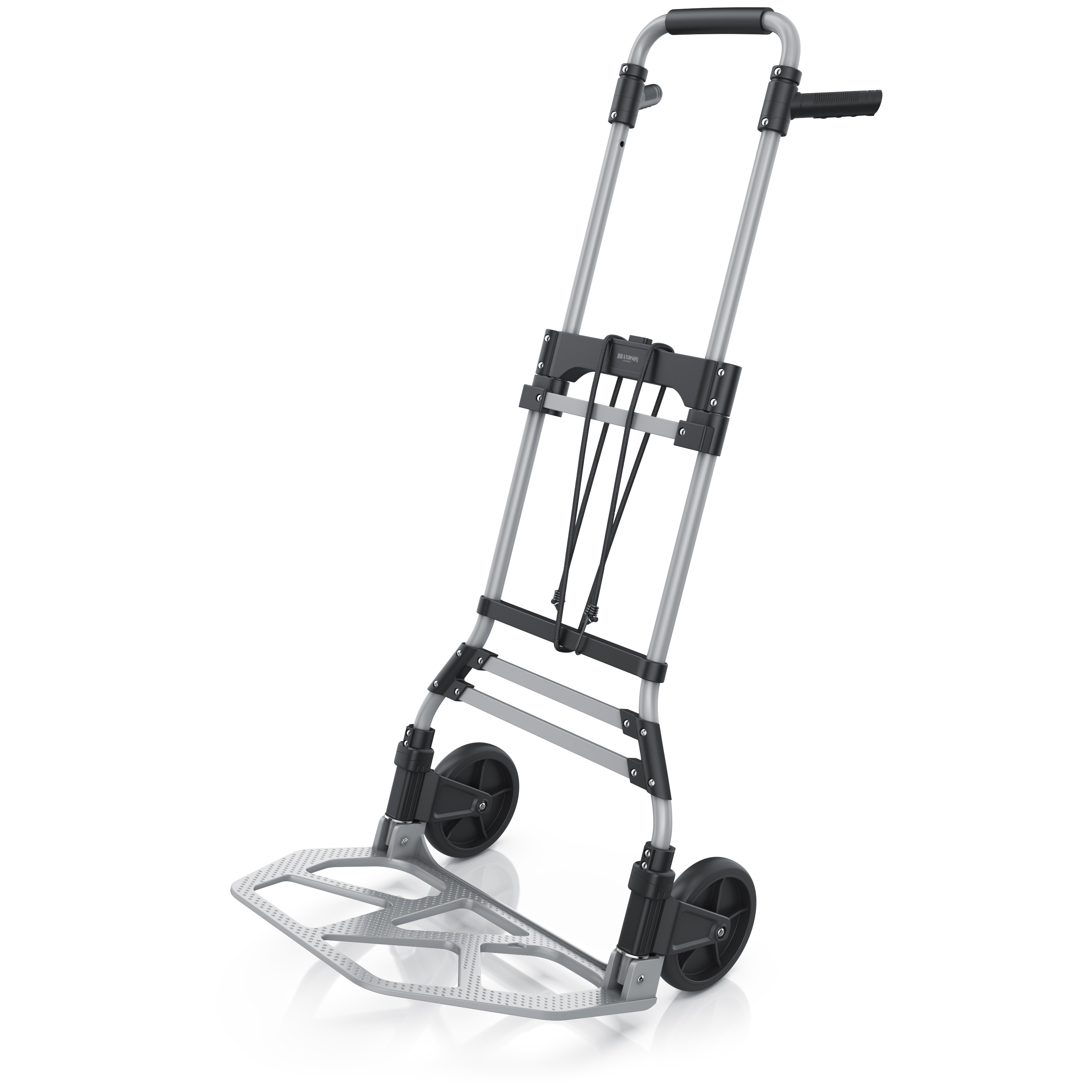 Brandson Sackkarre Transportkarre klappbar mit 150 kg Last Vollgummireifen & Expanderseil, (1-St), Aluminium, Anti-Rutsch-Kerben 