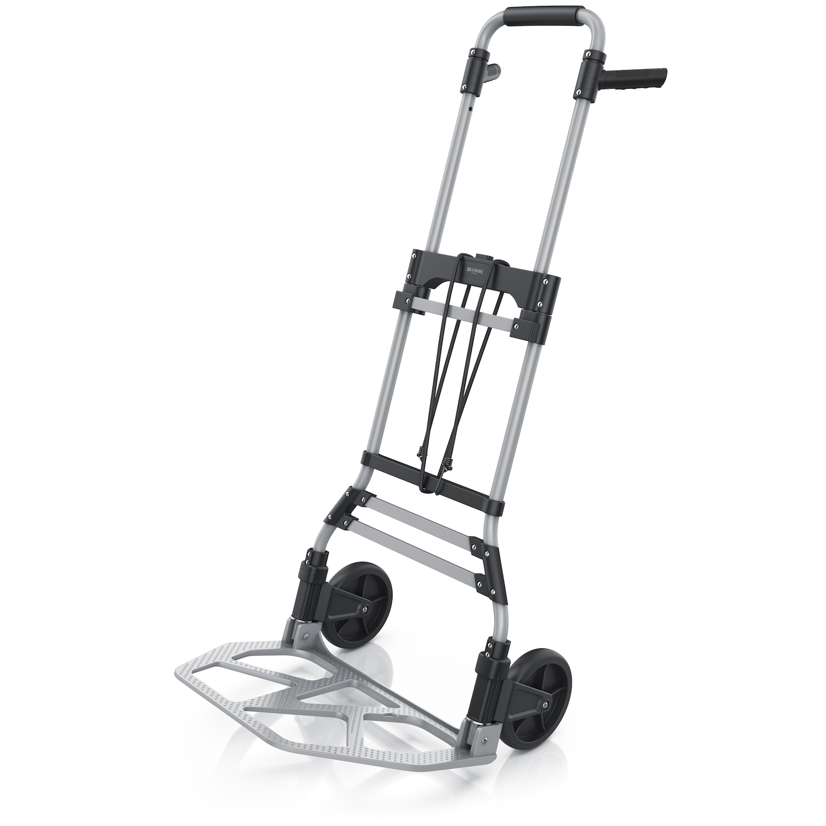 Brandson Sackkarre Transportkarre klappbar mit 150 kg Last Vollgummireifen & Expanderseil, (1-St), Aluminium, Anti-Rutsch-Kerben