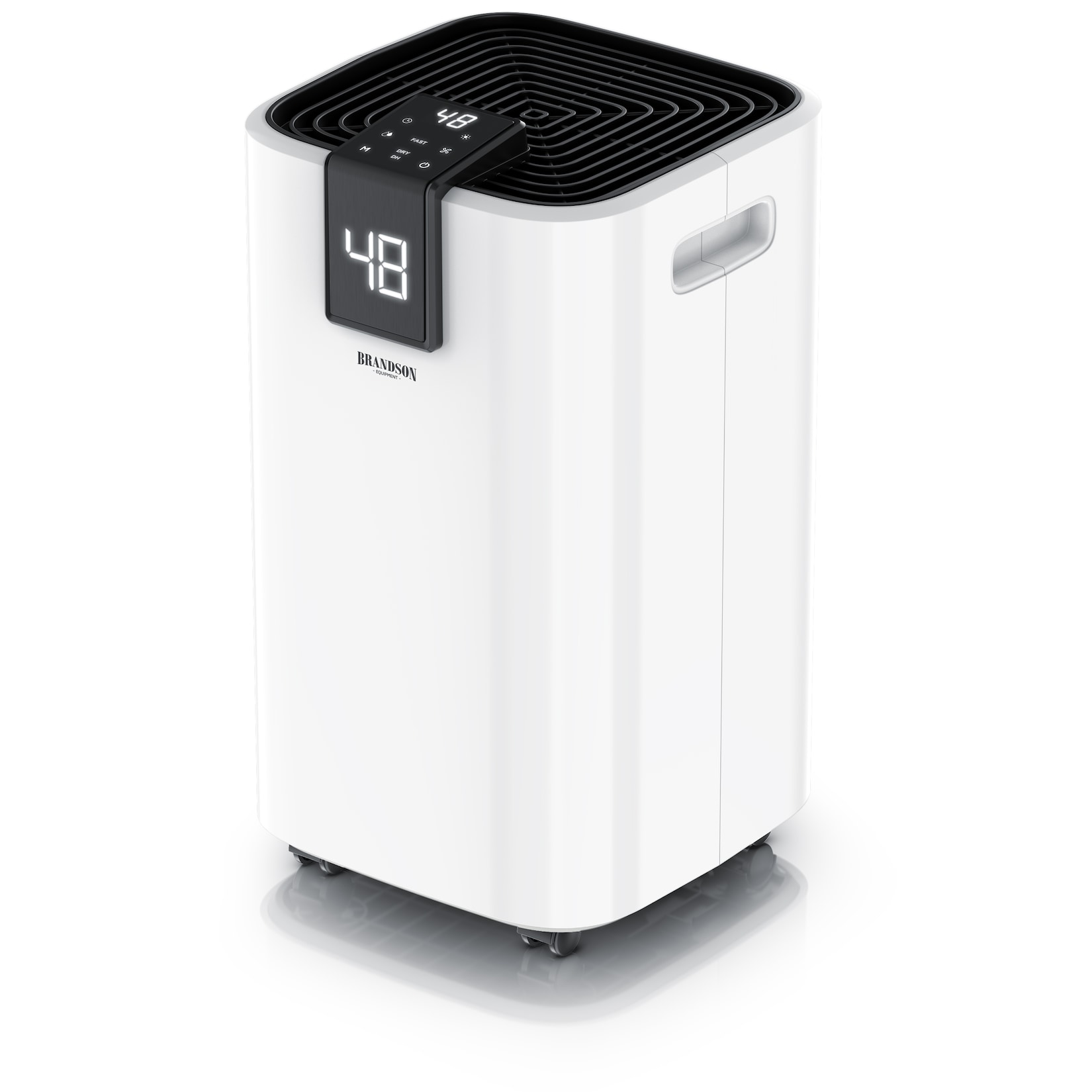 Brandson Kompressor-Luftentfeuchter, bis 16 l pro Tag, 2,2-l-Wassertank, Timer, Automatik, Ablaufschlauch und Rollen