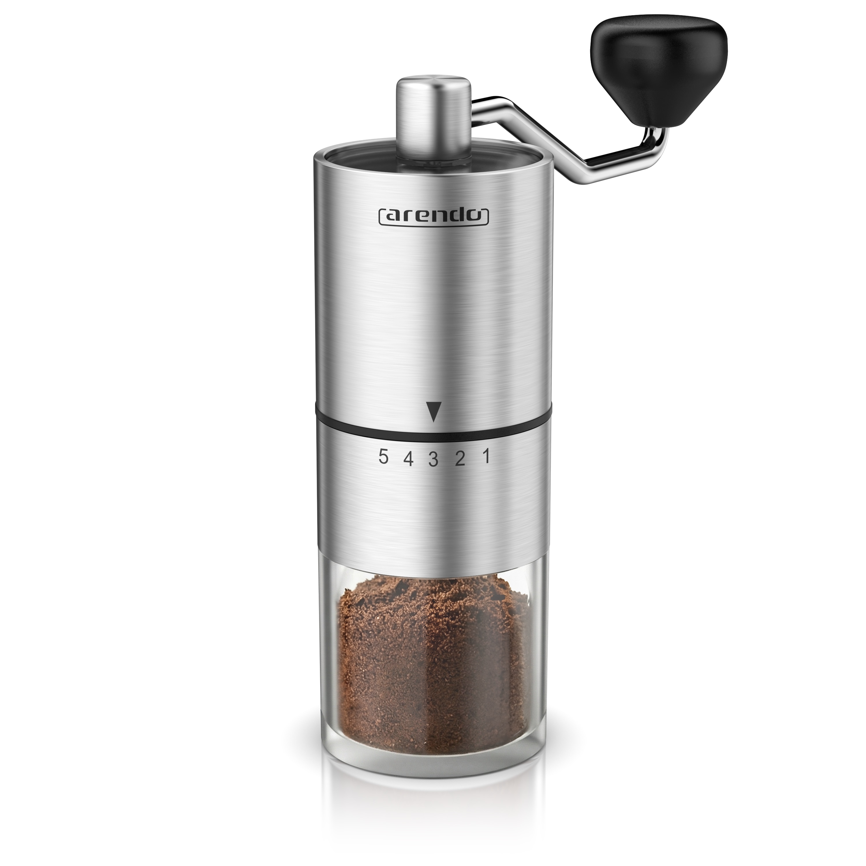 Arendo Kaffeem&uuml;hle Manuelle Handm&uuml;hle mit Keramik Kegelmahlwerk, 25g Bohnenbeh&auml;lter, Kegelmahlwerk, 25 g Bohnenbeh&auml;lter, Edelstahl, 5 Mahlgradstufen 