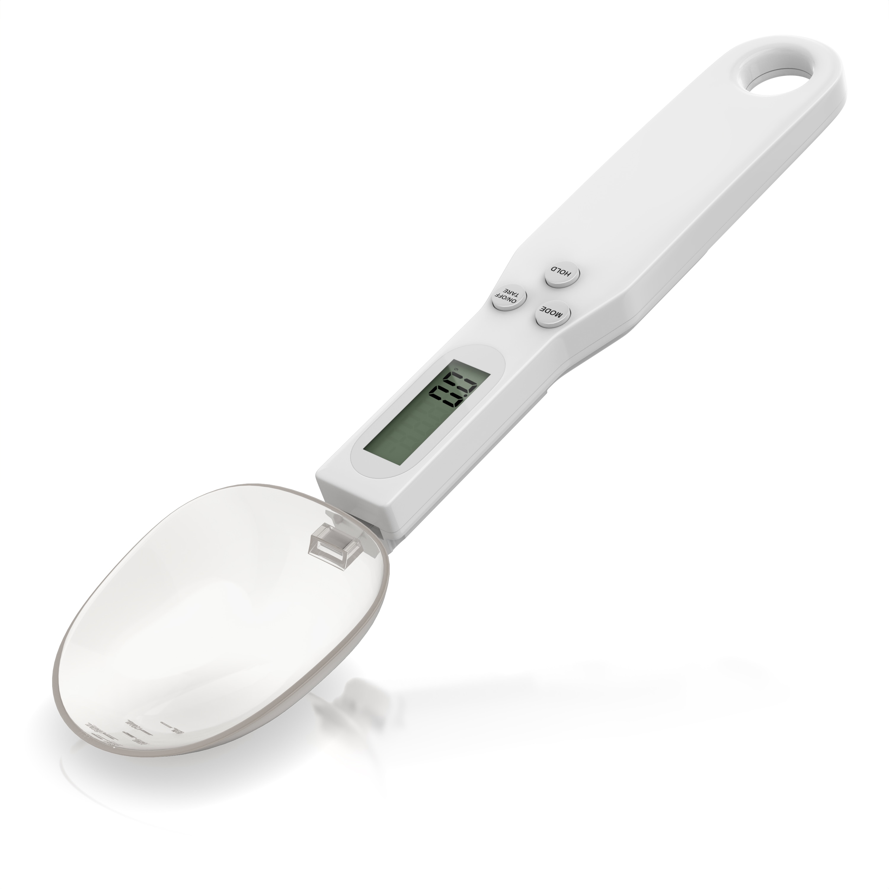 Arendo digitale L&ouml;ffelwaage mit LCD-Display, bis 500 g, 0,1 g Aufl&ouml;sung, Tara, Hold, Abschaltautomatik nach 60 s, abnehmbarer L&ouml;ffel 