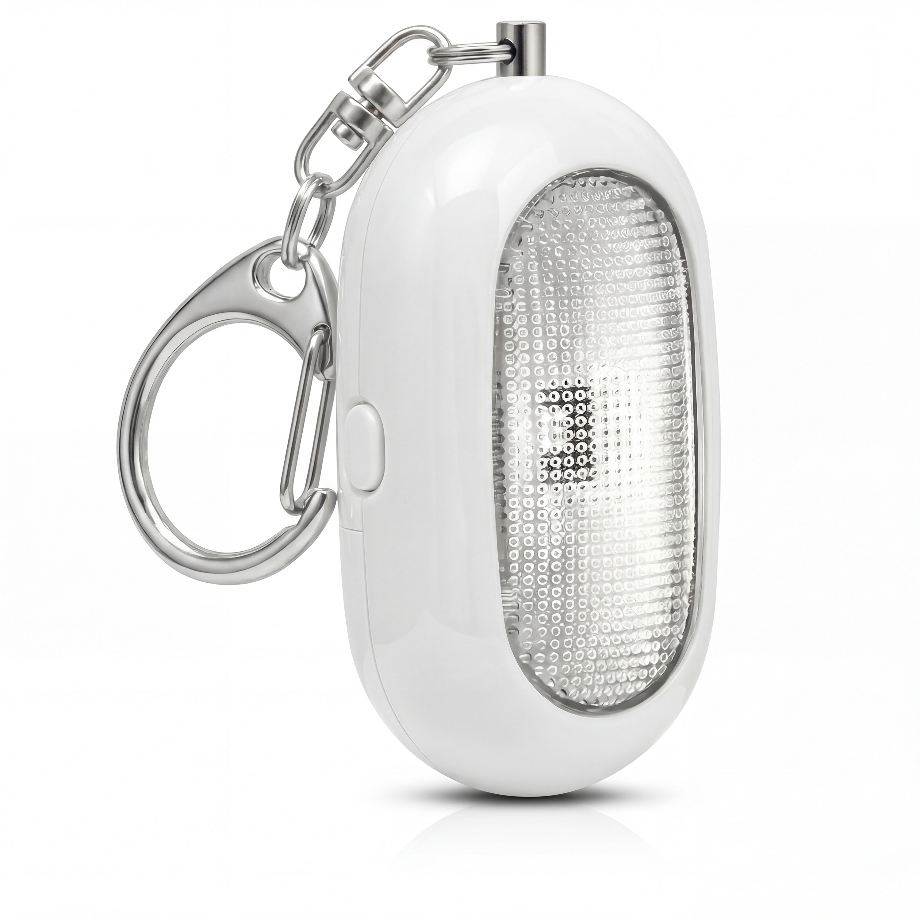 BEARWARE &Uuml;berfallmelder, Pers&ouml;nlicher Alarm, Personenalarm, Schl&uuml;sselanh&auml;nger 125 dB, LED Licht, wei&szlig; 