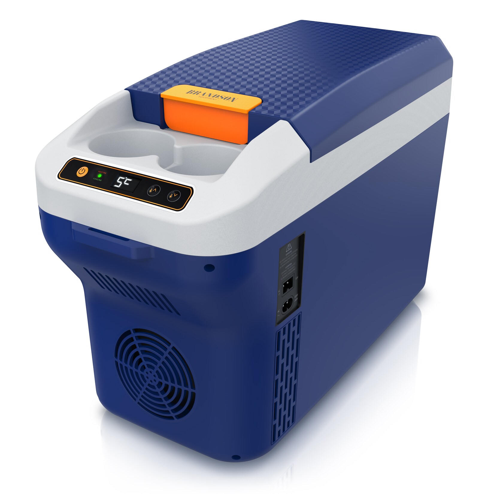 Brandson Elektrische Kühlbox, 10 L, Kühlt & hält Warm, von -10 bis +65°C, für die Mittelkonsole, blau