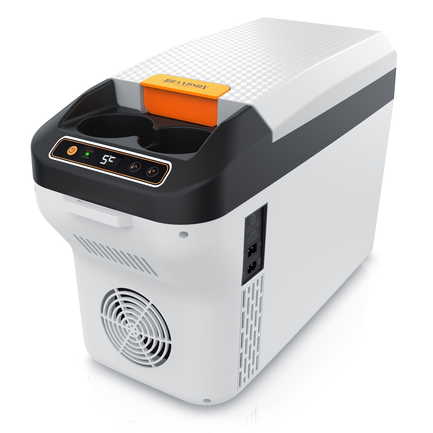 Brandson Elektrische Kühlbox, 10 L, Kühlt & hält Warm, von -10 bis +65°C, für die Mittelkonsole, weiß