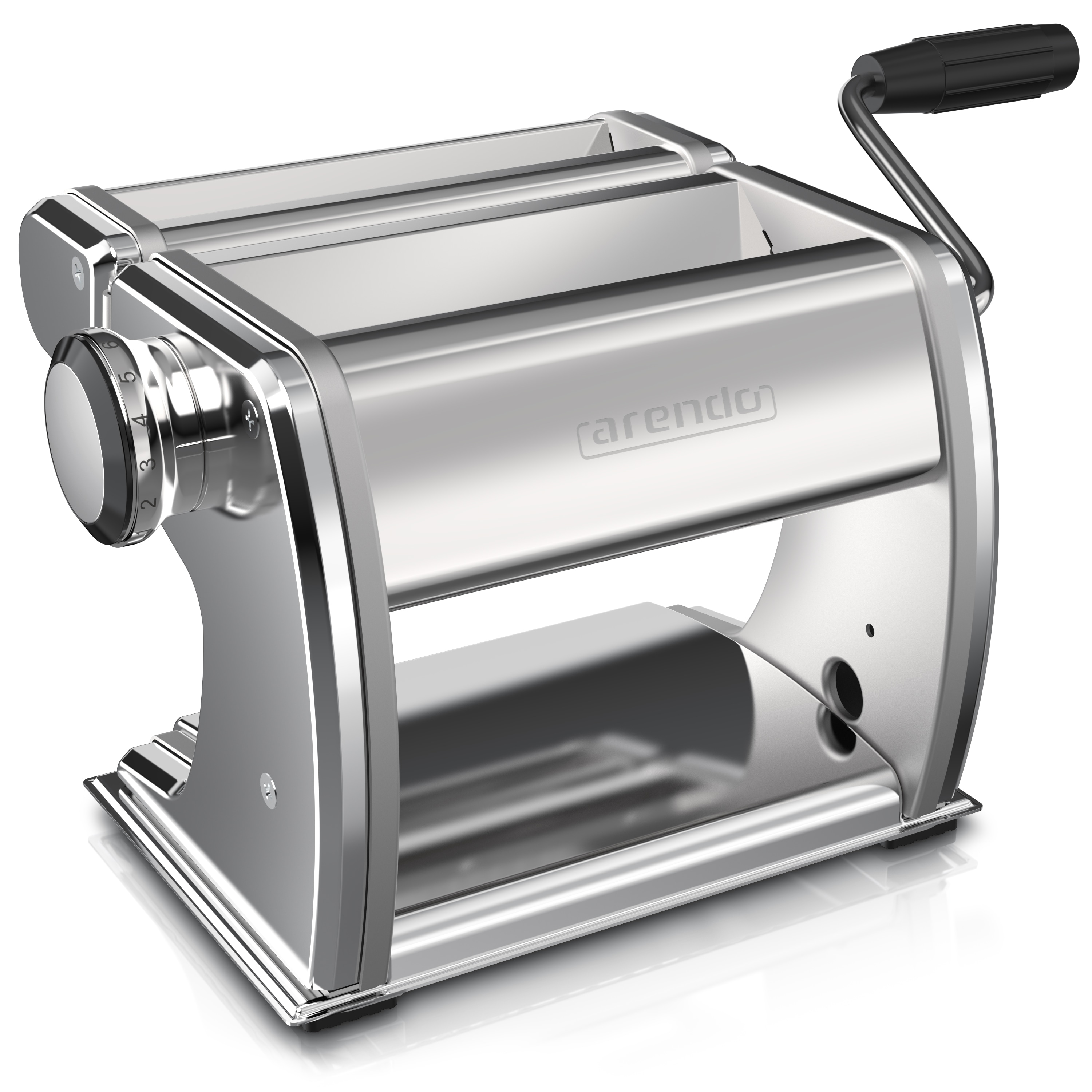 Arendo Nudelmaschine, Manueller Edelstahl Pasta Maker, Nudelpresse, 7 einstellbare St&auml;rken, silber 