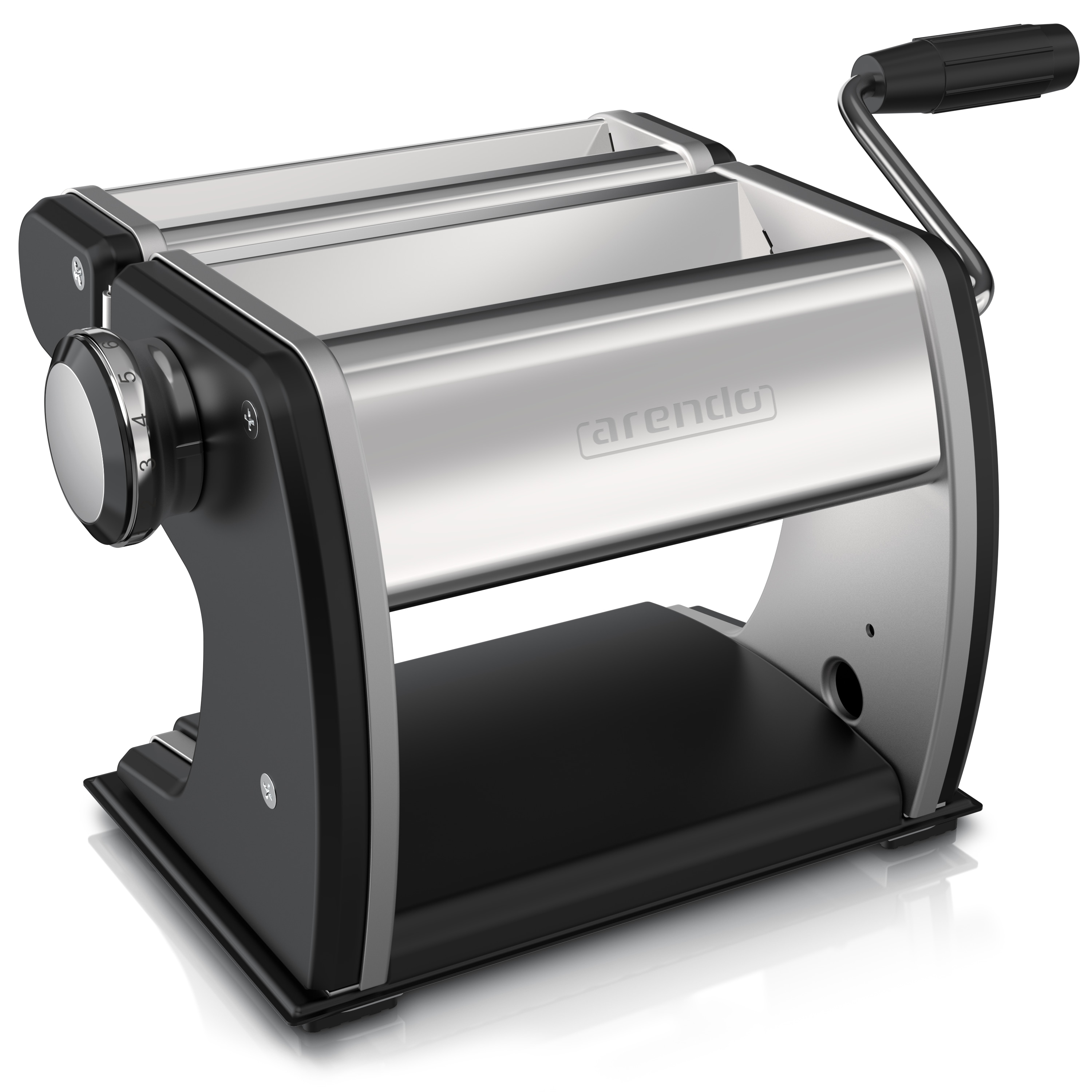 Arendo Nudelmaschine, Manueller Edelstahl Pasta Maker, Nudelpresse, 7 einstellbare St&auml;rken, schwarz 