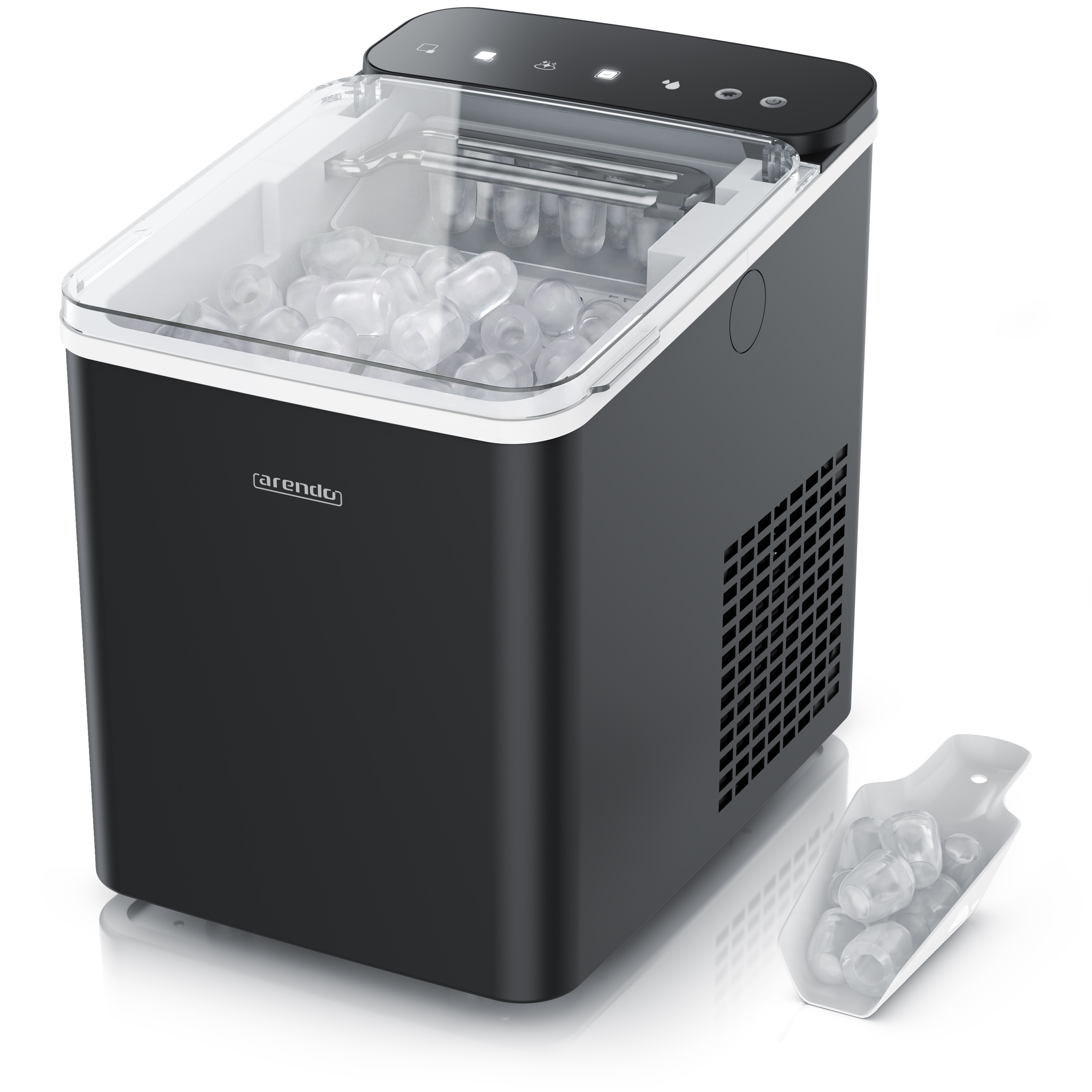 Arendo Eisw&uuml;rfelmaschine, Ice Maker Eisw&uuml;rfelbereiter, max. 12kg Eisw&uuml;rfe pro Tag, 1,1L Beh&auml;lter, schwarz 