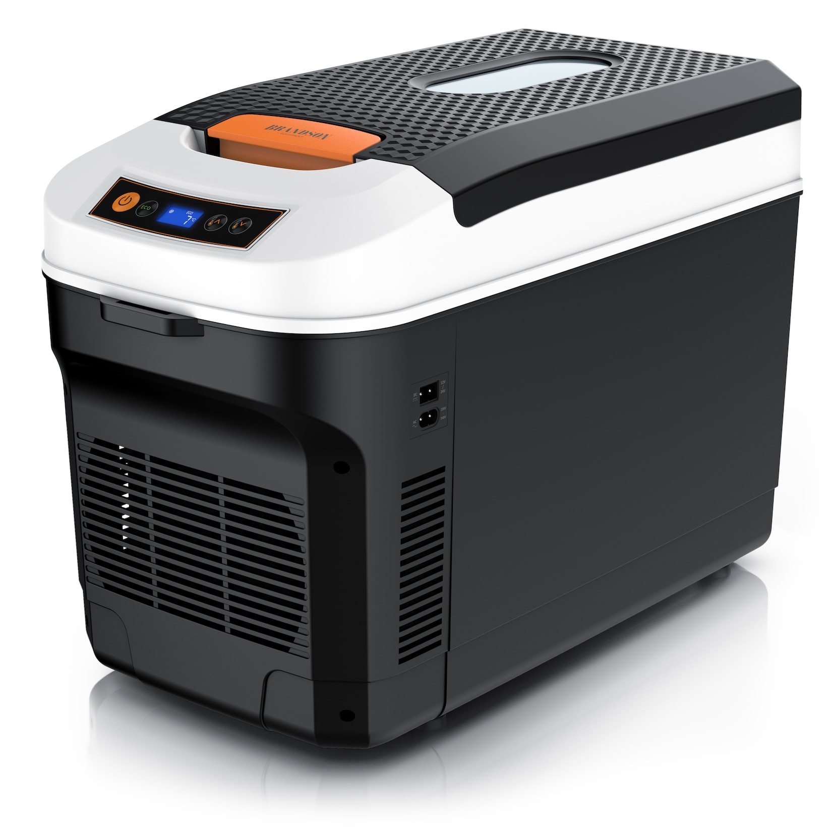 Brandson Elektrische Kühlbox, 21 L, Kühlt & hält Warm, von -18 bis +65°C, Sichtfensterdeckel, Cool Grey