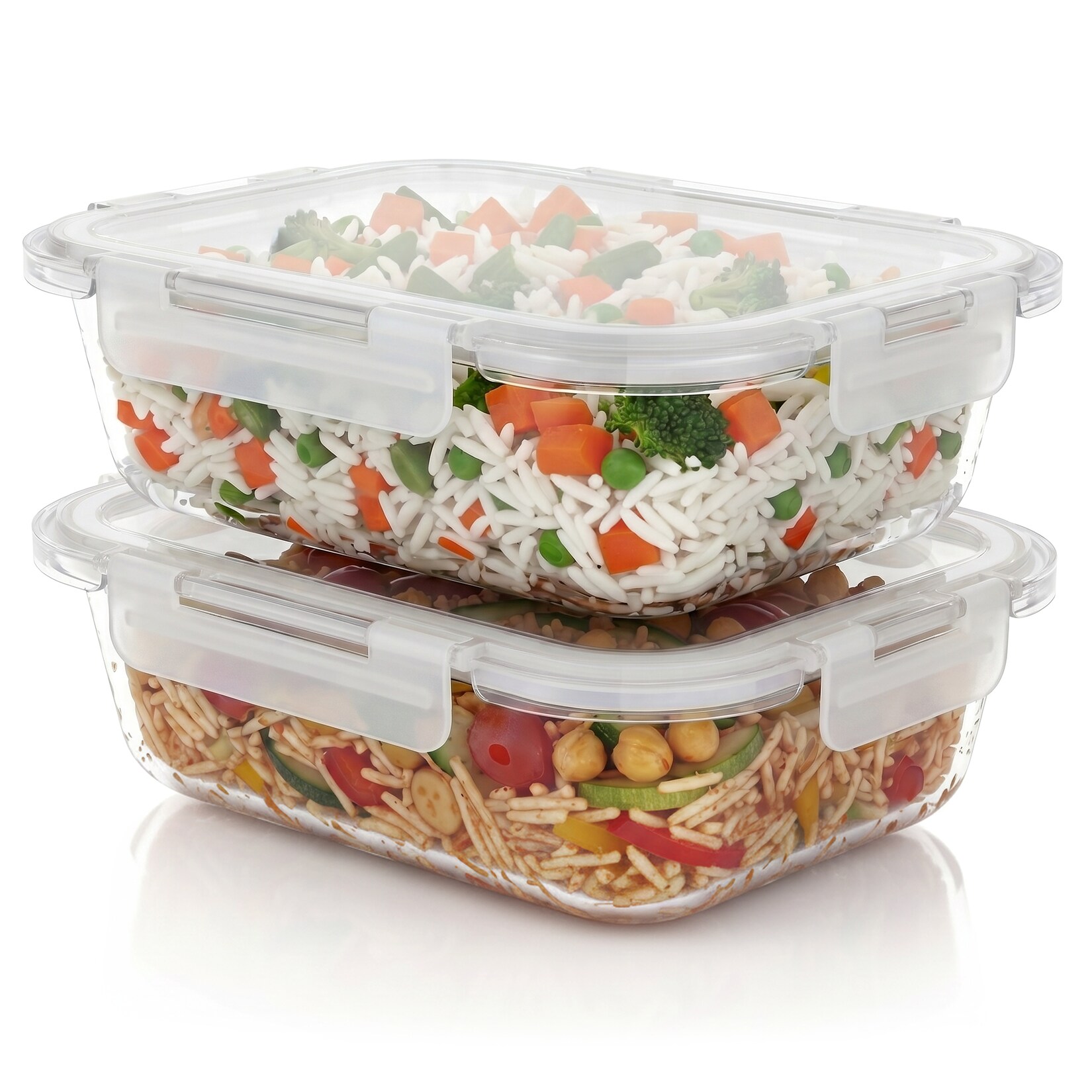 Frischhaltedose, Lunchbox rechteckig, lebensmittelecht, gefrier- & spülmaschinenfest, transparent
