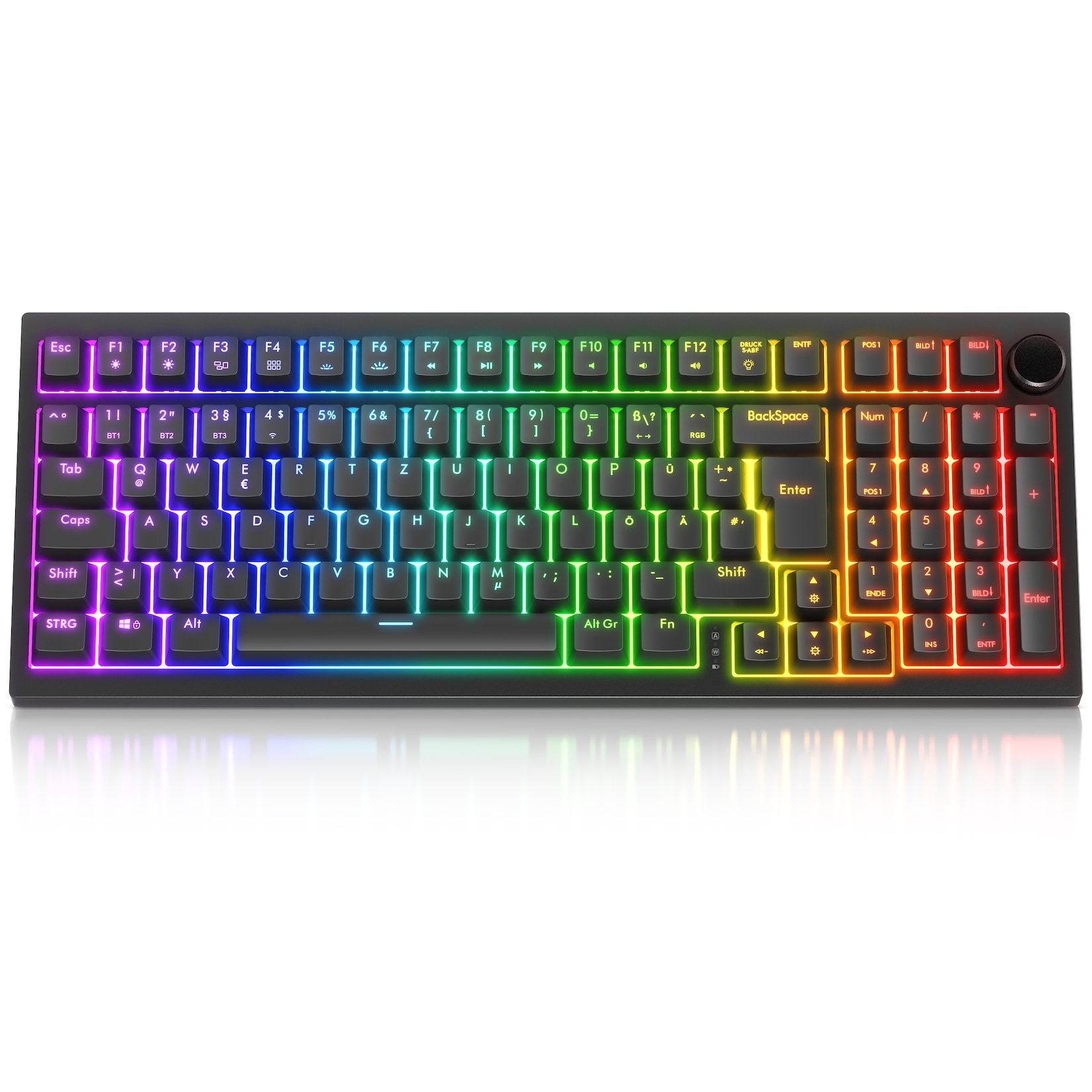 Titanwolf Gaming-Tastatur, CLAW Gaming Tastatur, 99 Tasten mechanisch, RGB, Hot-Swap, QWERTZ, schwarz