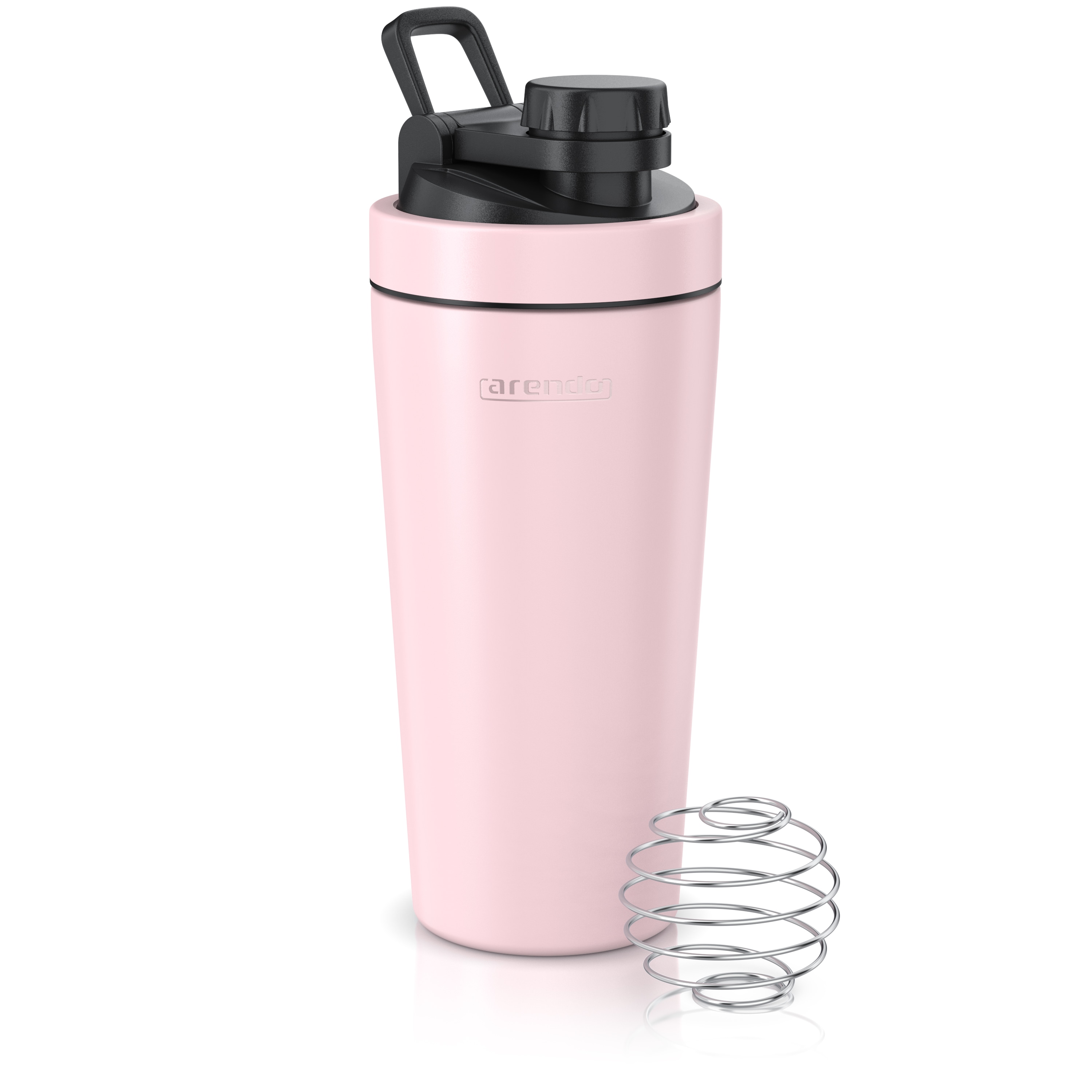 Arendo Protein Shaker, Edelstahl Eiwei&szlig;shaker 750 ml, verschlie&szlig;bar, bruchfest, BPA-frei, rosa 