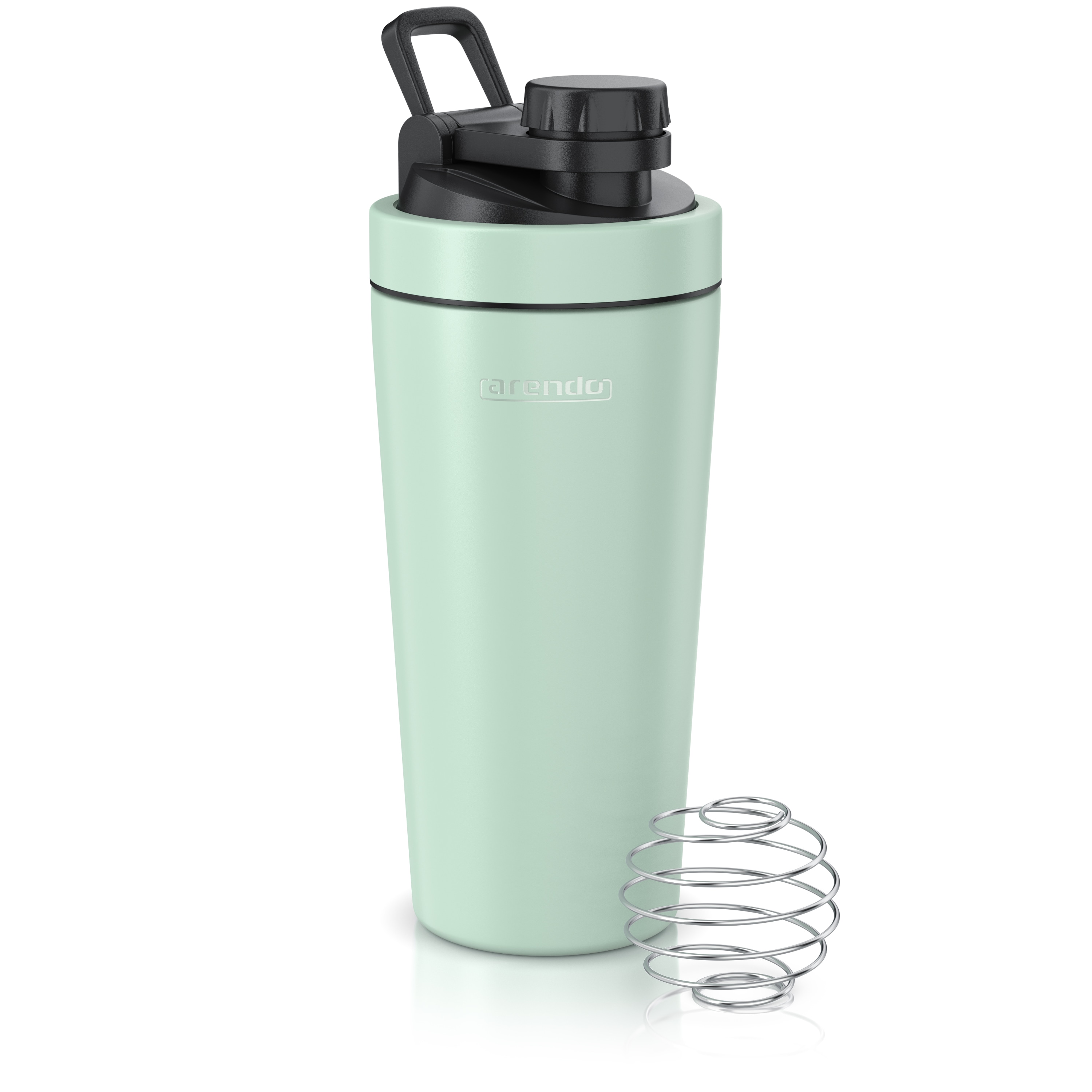 Arendo Protein Shaker, Edelstahl Eiwei&szlig;shaker 750 ml, verschlie&szlig;bar, bruchfest, BPA-frei, mintgr&uuml;n 