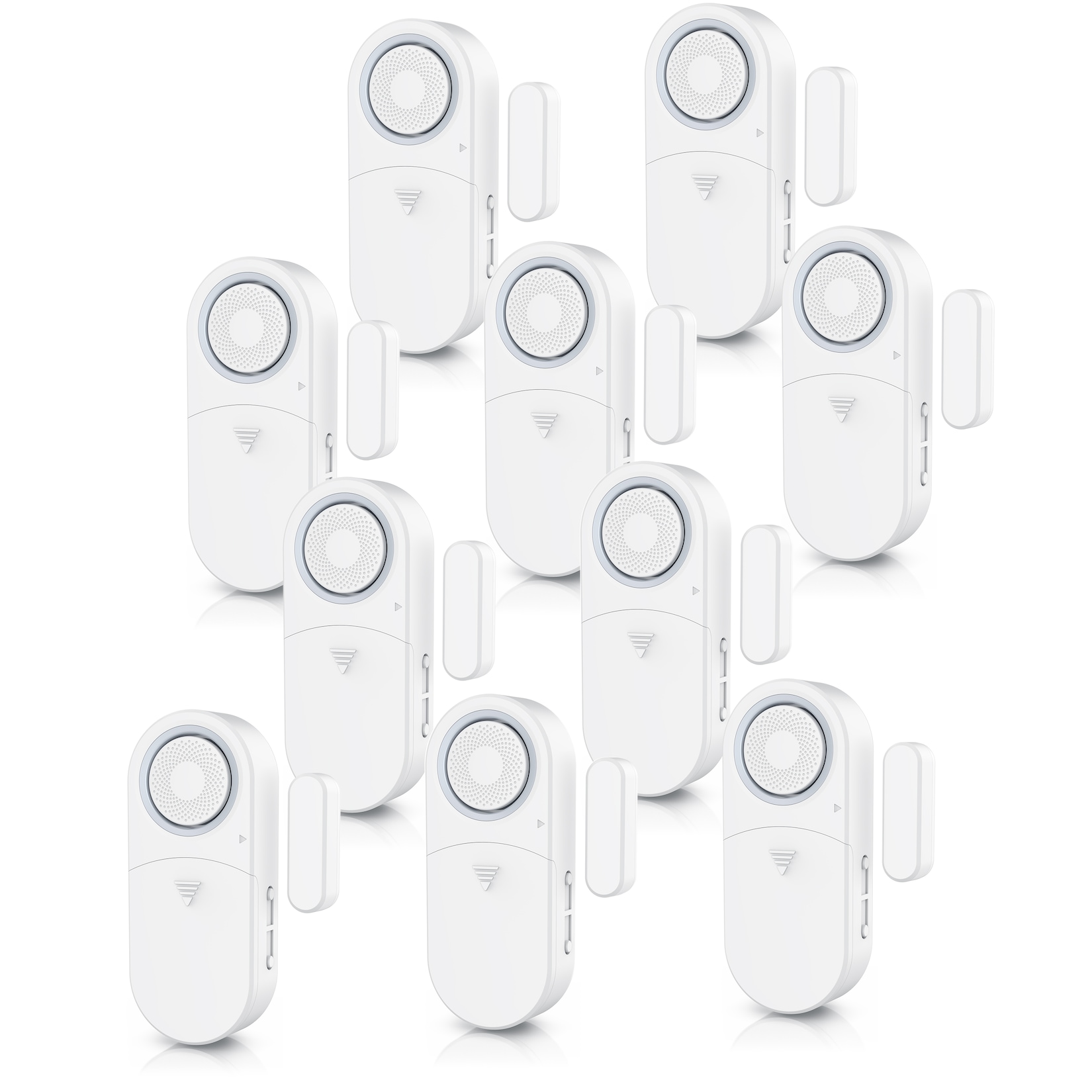 Bearware 10x Fensteralarm 120 dB, Tür- & Fenster-Sensor, Einbruchschutz, Alarmanlage, mit Batterien