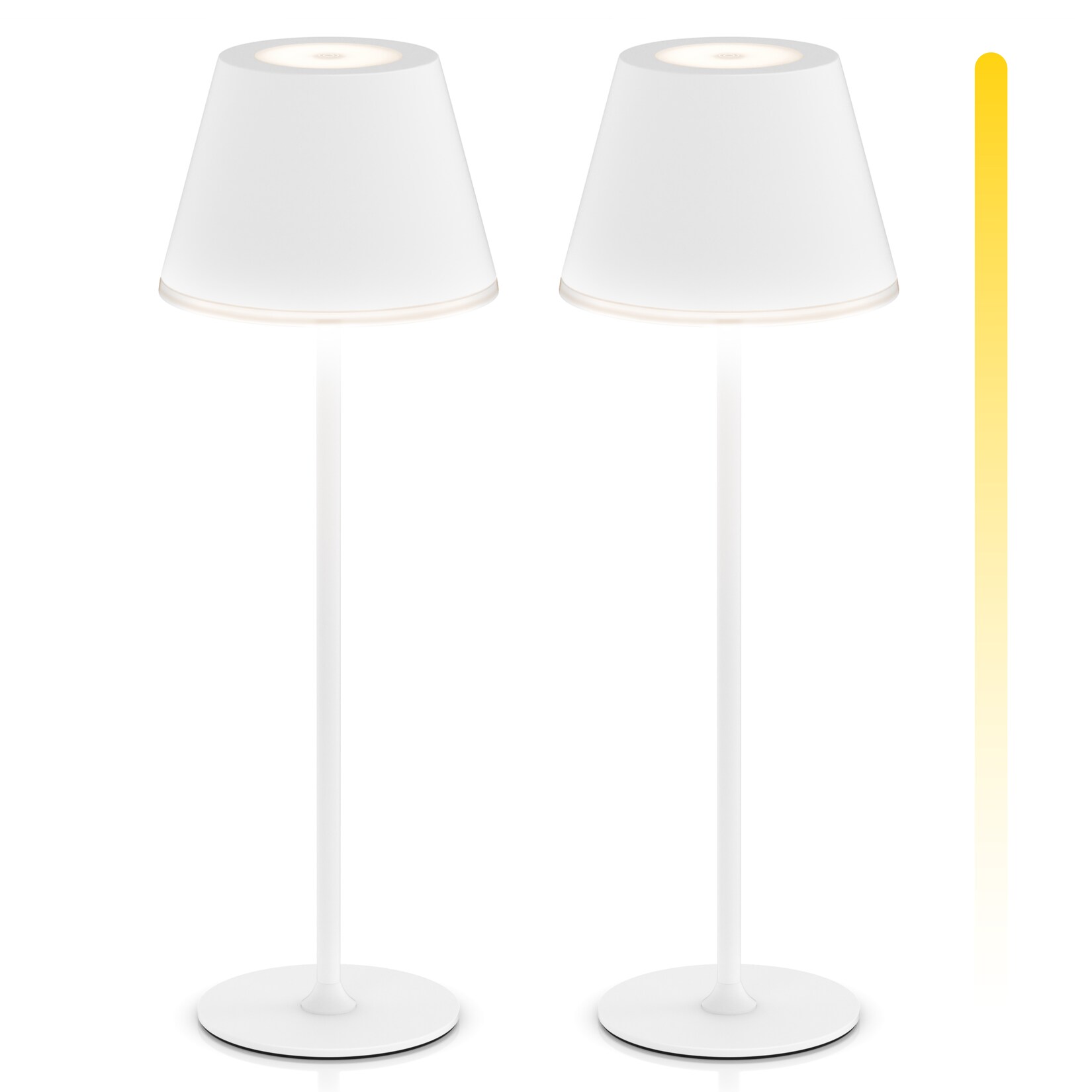 Brandson 2x LED Tischleuchte mit Akku, kabellos, Touch-Dimmer, 3 Lichtmodi, Metall, Schreibtisch- & Nachttischlampe, weiß