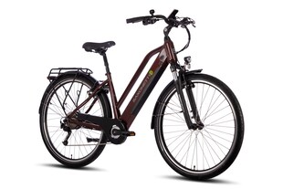 SAXONETTE Comfort Sport 9 Gang Kettenschaltung Federgabel Hinterradmotor Unisex bordeaux glänzend 