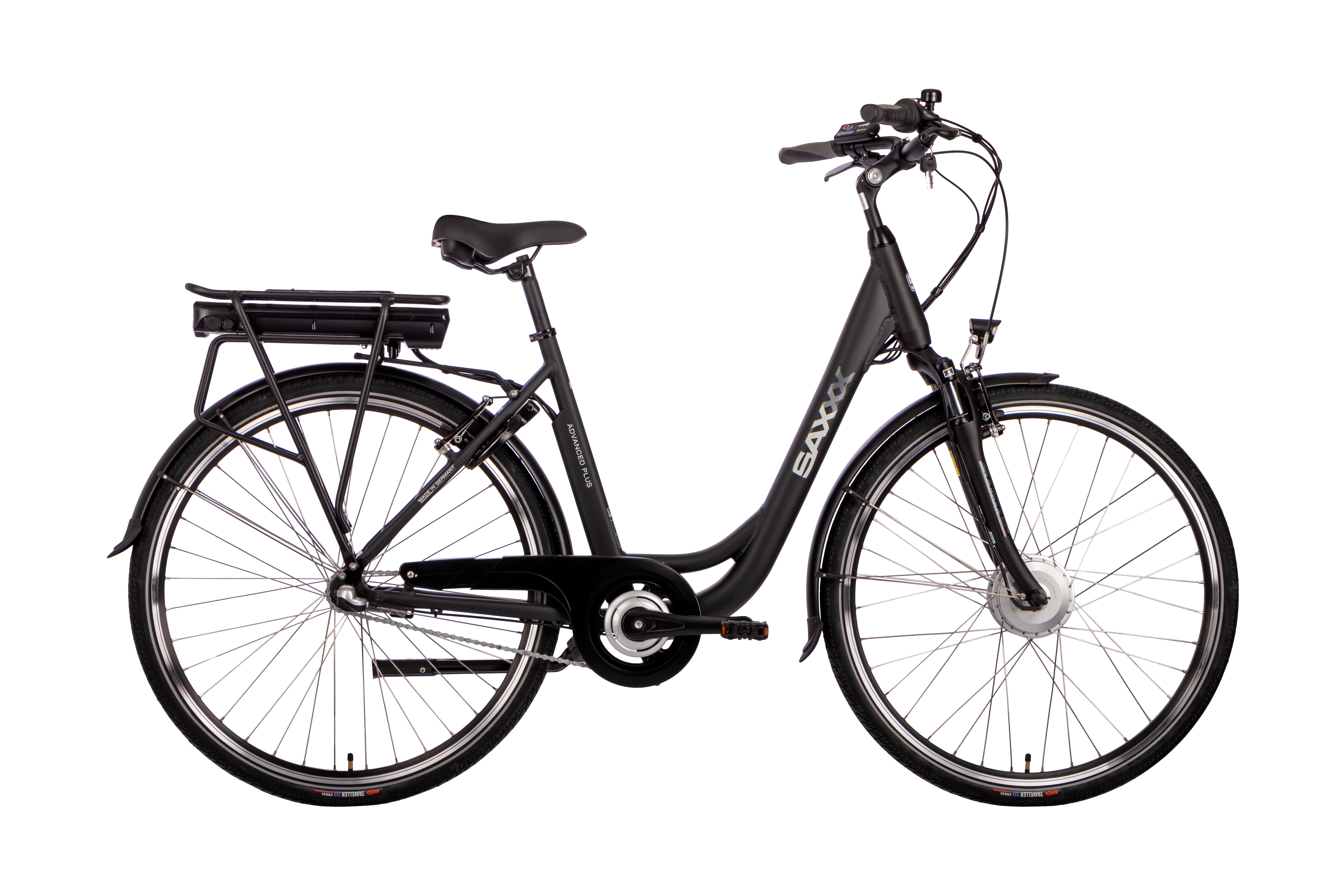 SAXXX Advanced Plus E-Citybike Wave R&uuml;cktrittbremse 3 Gang schwarz matt 