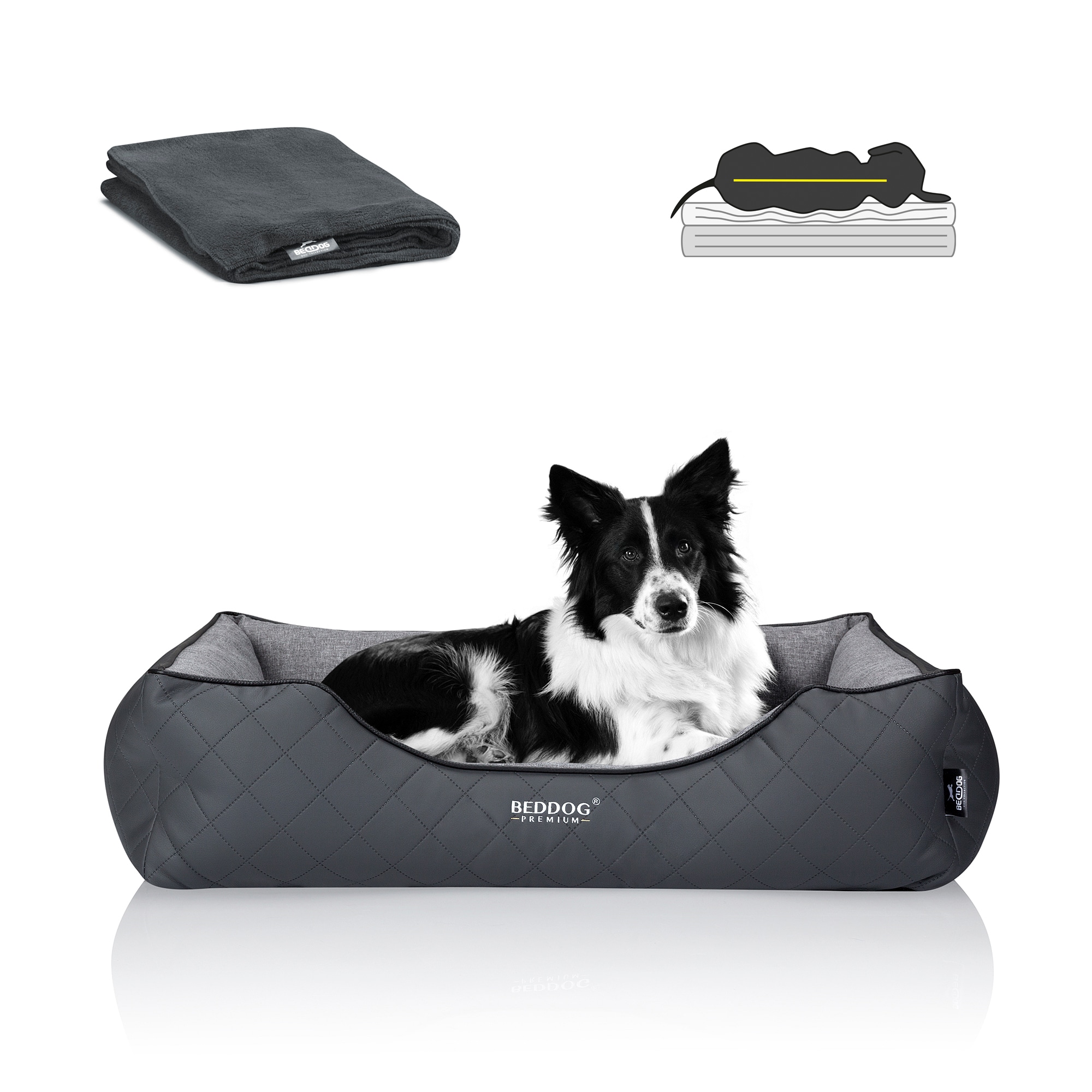 BedDog PREMIUM Orthop&auml;disches Hundebett WUFFI Memory Foam 