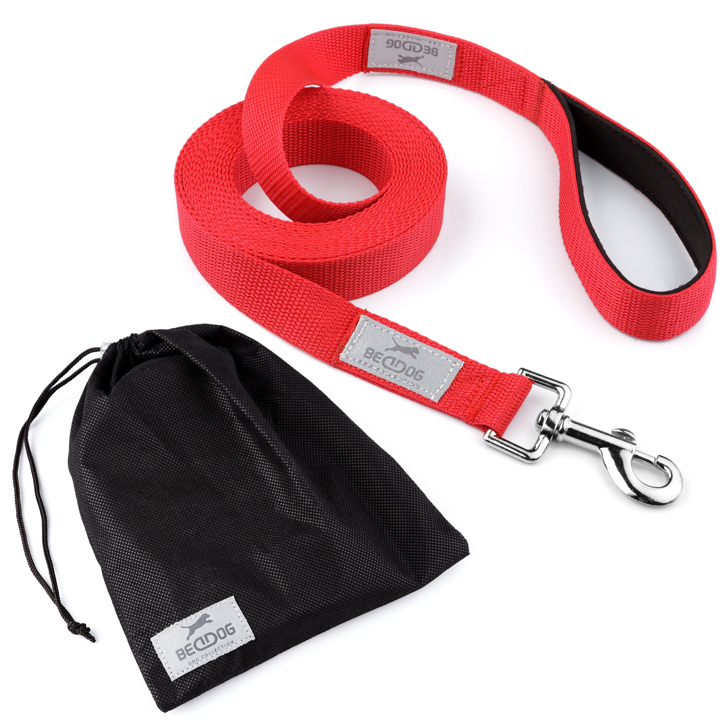 BedDog TYSON Trainingsleine mit Aufbewahrungsbeutel und Handschlaufe 