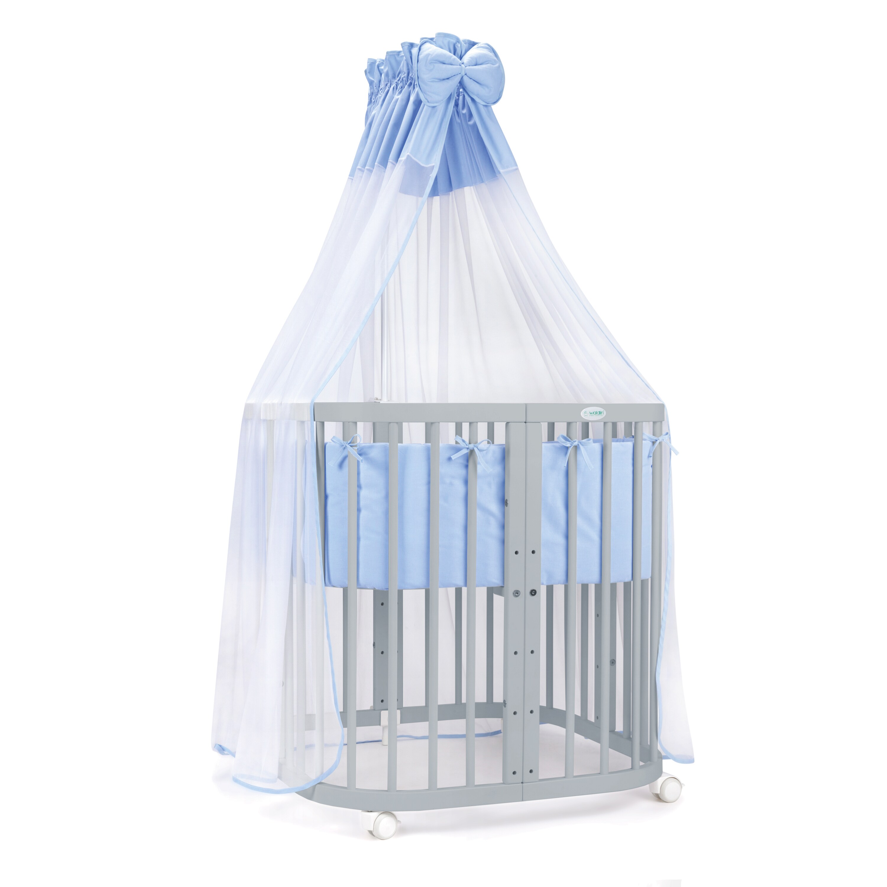 Waldin Babybett Kinderbett 7in1 mit Matratze, mitwachsendes Kinder-Bett 