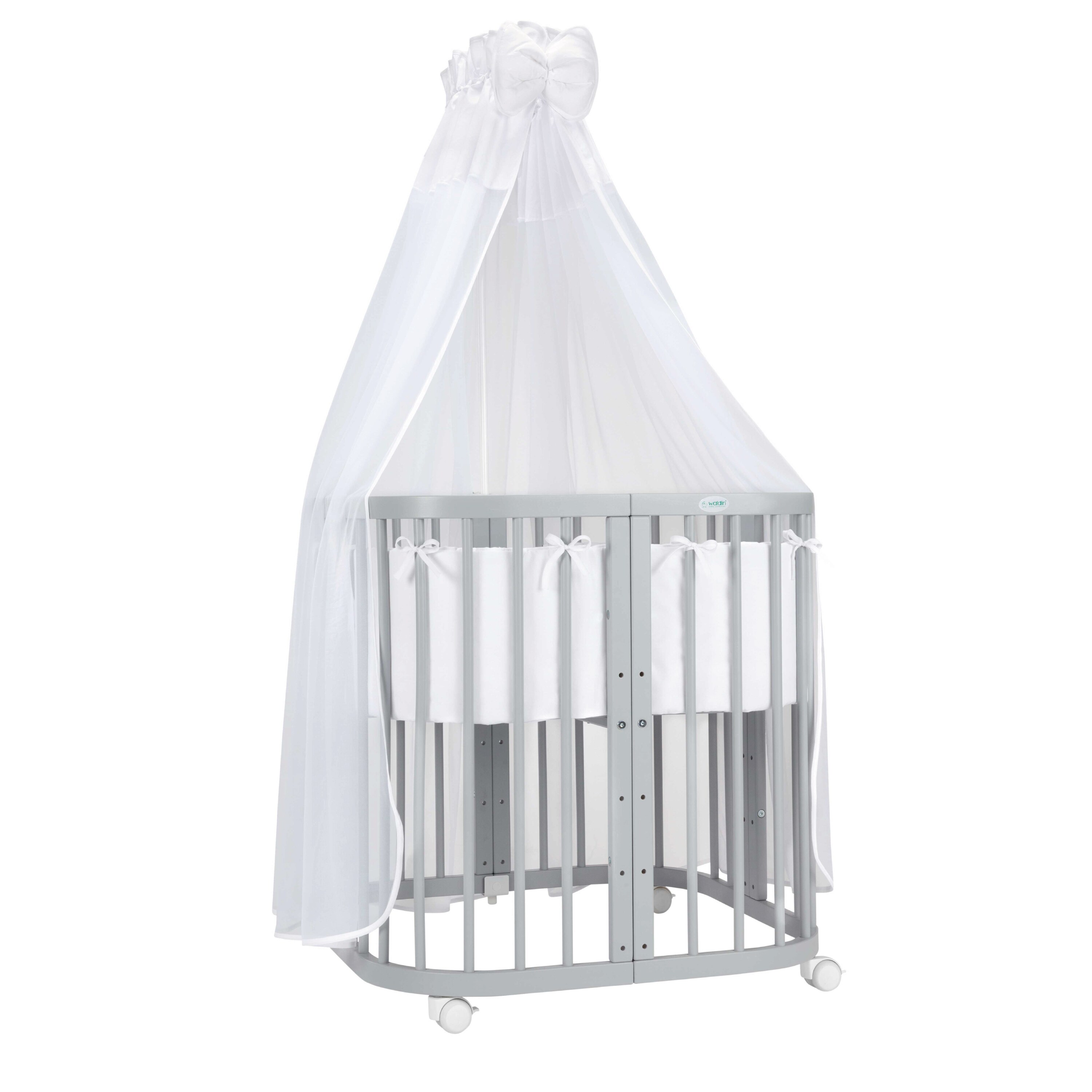 Waldin Babybett Kinderbett 7in1 mit Matratze, mitwachsendes Kinder-Bett 