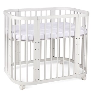Waldin Babybett 5in1, Beistellbett aus Holz, Matratze, Belüftet 
