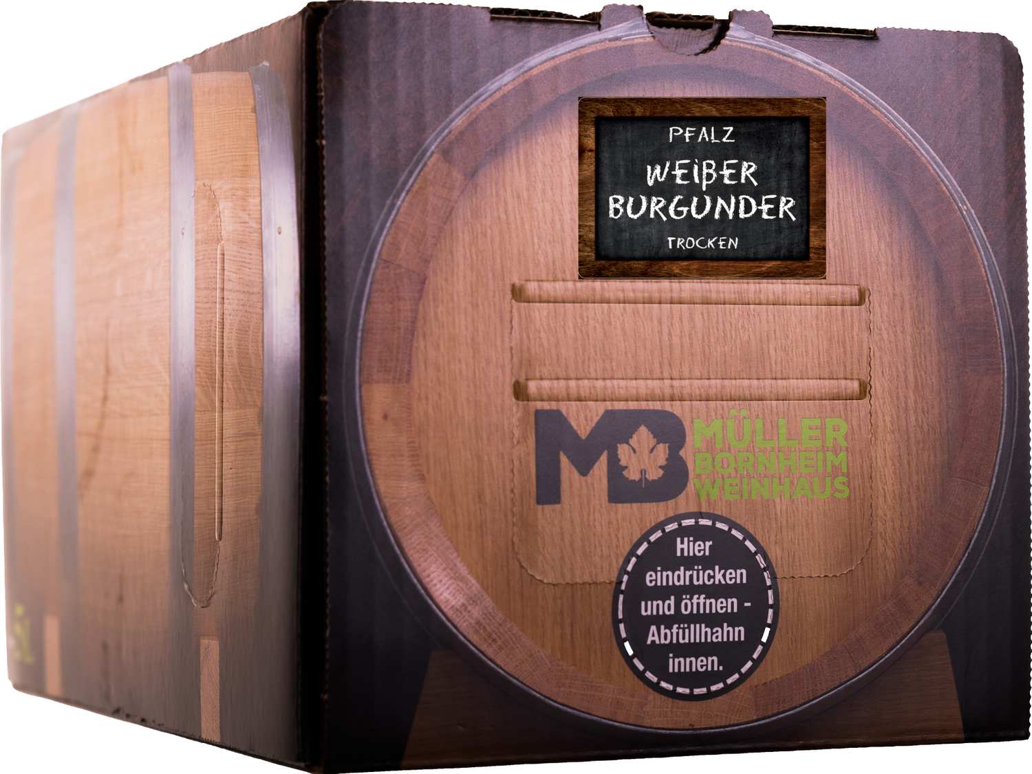 Weinhaus M&uuml;ller Bornheim Pfalz Wei&szlig;er Burgunder Wei&szlig;wein trocken 12 % vol. 5 Liter Bag in Box 