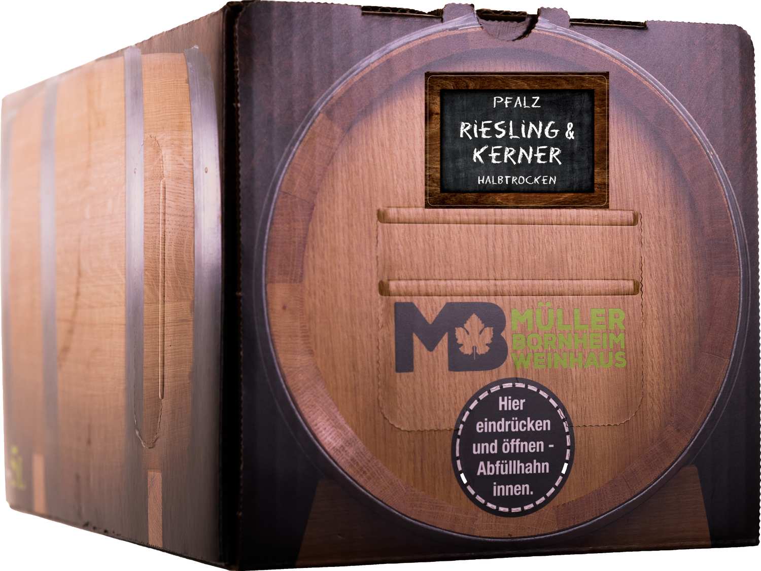 Weinhaus M&uuml;ller Bornheim Pfalz Riesling Kerner Wei&szlig;wein halbtrocken 12,5 % vol. 5 Liter Bag in Box 