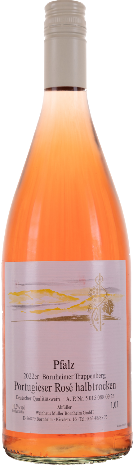 Weinhaus M&uuml;ller Bornheim Pfalz Ros&eacute; Wein 11,5 % vol. 1 Liter Flasche Anzahl 1 Flasche 