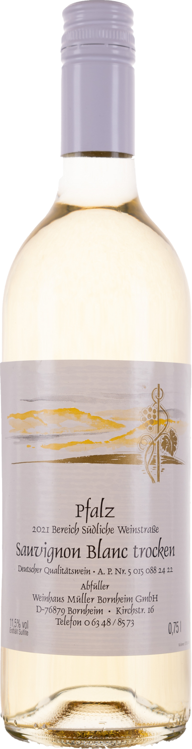 Weinhaus M&uuml;ller Bornheim Pfalz Sauvignon Blanc Wei&szlig;wein trocken 11,5 % vol. 0.75 Liter Flasche Anzahl 1 Flasche 
