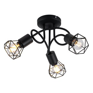 Deckenleuchte, schwarz, rund, 36 cm, XARA I 