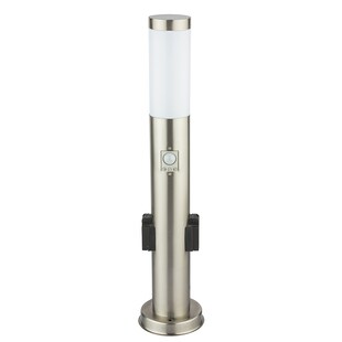 Stehleuchte, silber, Bewegungsmelder, 2x Steckdose, VT-838 
