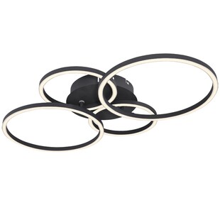 LED Deckenleuchte, Ring Design, schwarz matt, L 65,5 cm 