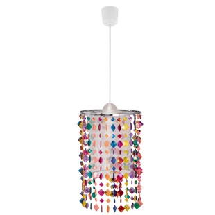 LED Hängeleuchte, Kristalle bunt 22,5 cm 