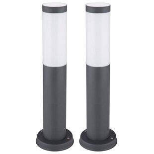 2er Set LED Sockelleuchte, Edelstahl anthrazit, Höhe 45 cm 