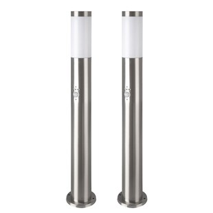 2x Stehleuchte, silber, Bewegungsmelder, 80 cm 
