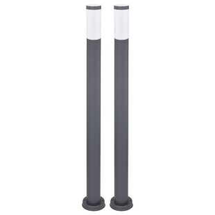 2er Set Stehleuchte, Edelstahl, anthrazit, H 110 cm 