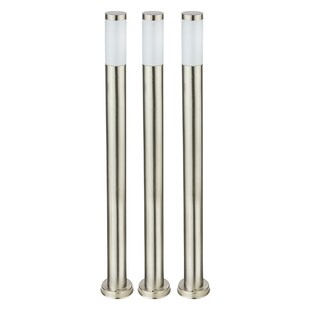 3x Stehleuchte, Edelstahl, silber, H 110 cm 