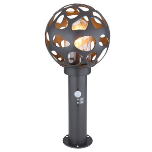 Sockelleuchte, ALU, Edelstahl, Bewegungsmelder, H 45 cm 