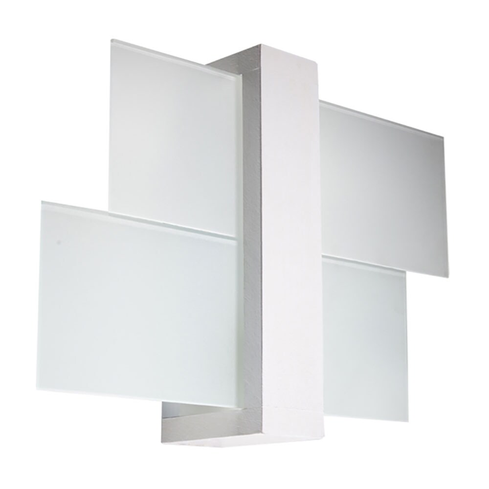 Wandleuchte wei&szlig;, Holz, Glas, B 30 cm 