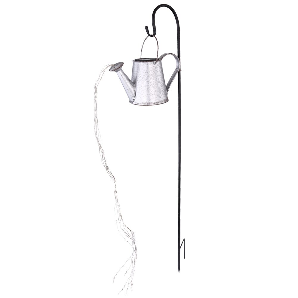 LED Solar-Steckleuchte, Gie&szlig;kanne, silber-grau, H 112 cm 