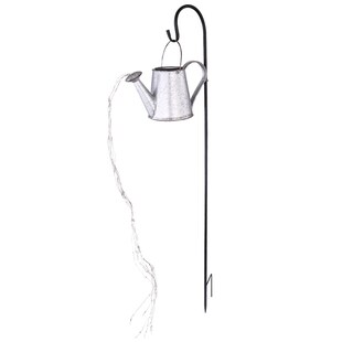 LED Solar-Steckleuchte, Gießkanne, silber-grau, H 112 cm 