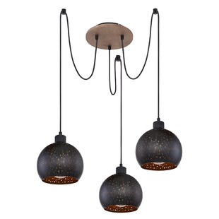 Pendellampe, Holz, schwarz, gold, H 225 cm 